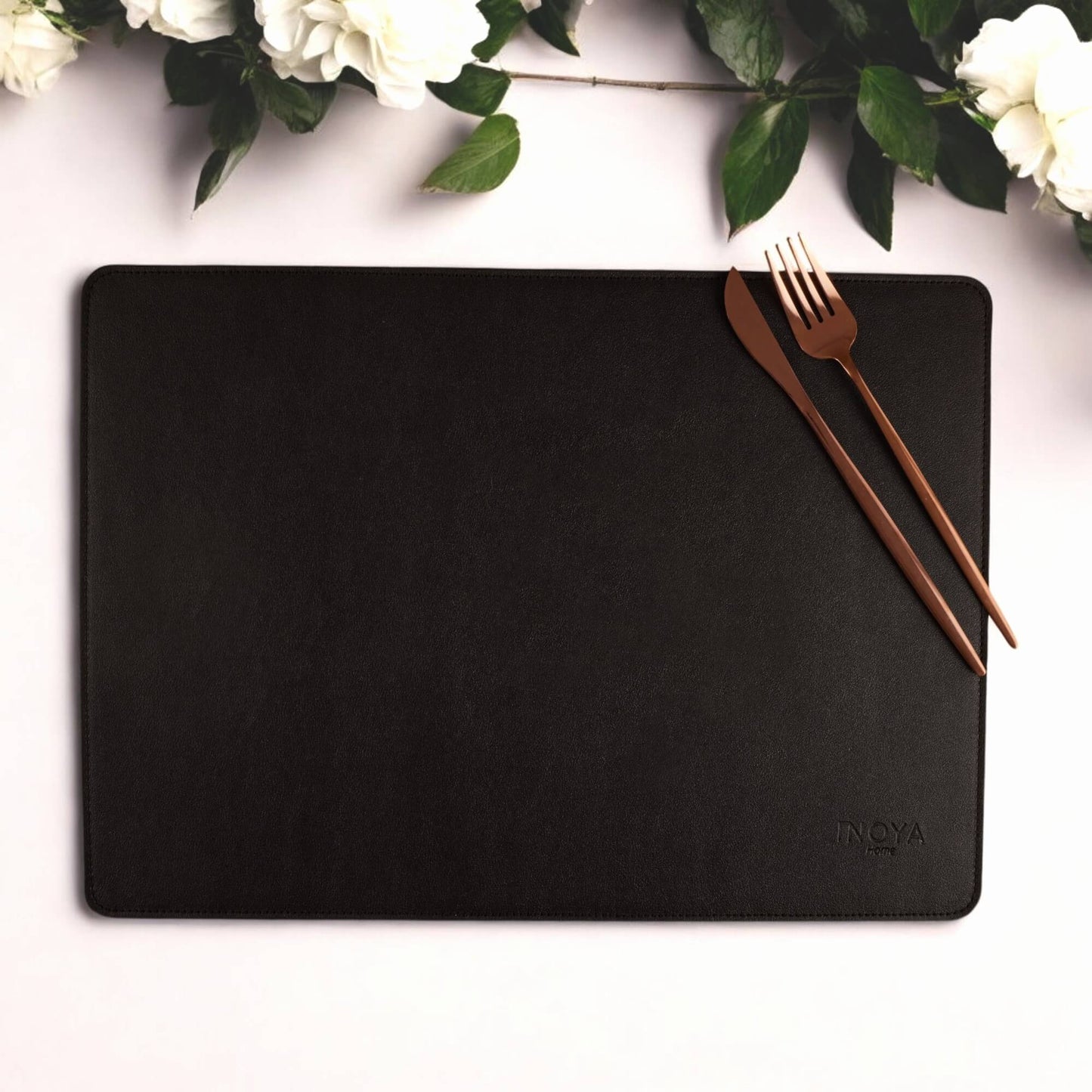 Black/Gray DoubleSided Leather Placemat