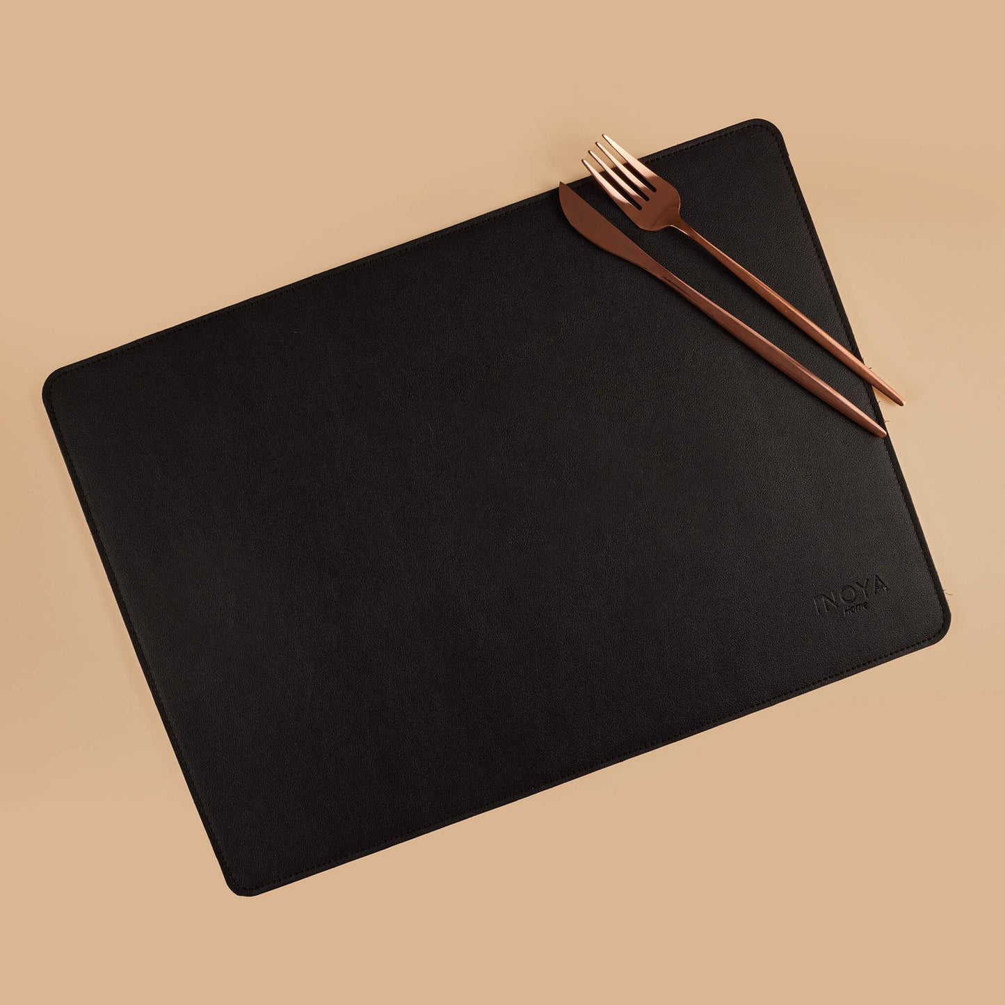 Black/Gray DoubleSided Leather Placemat