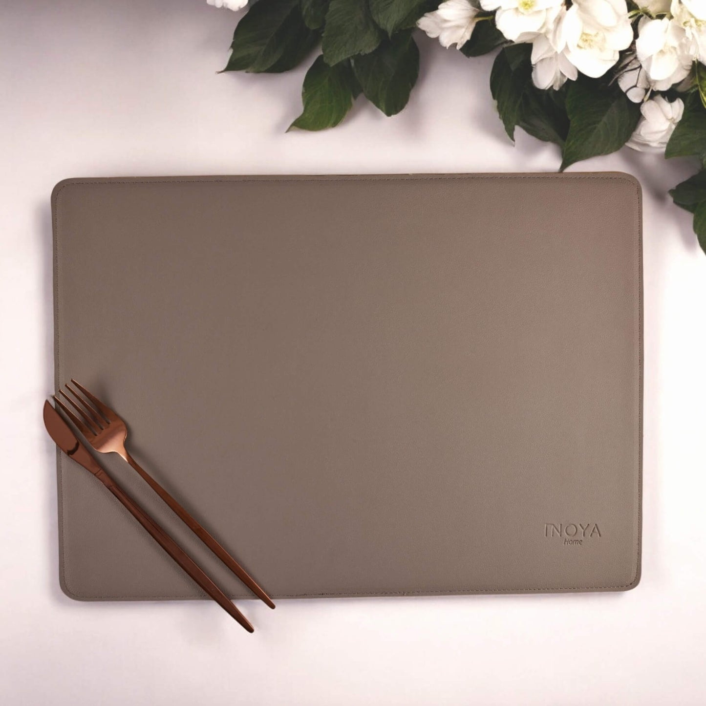 Black/Gray DoubleSided Leather Placemat