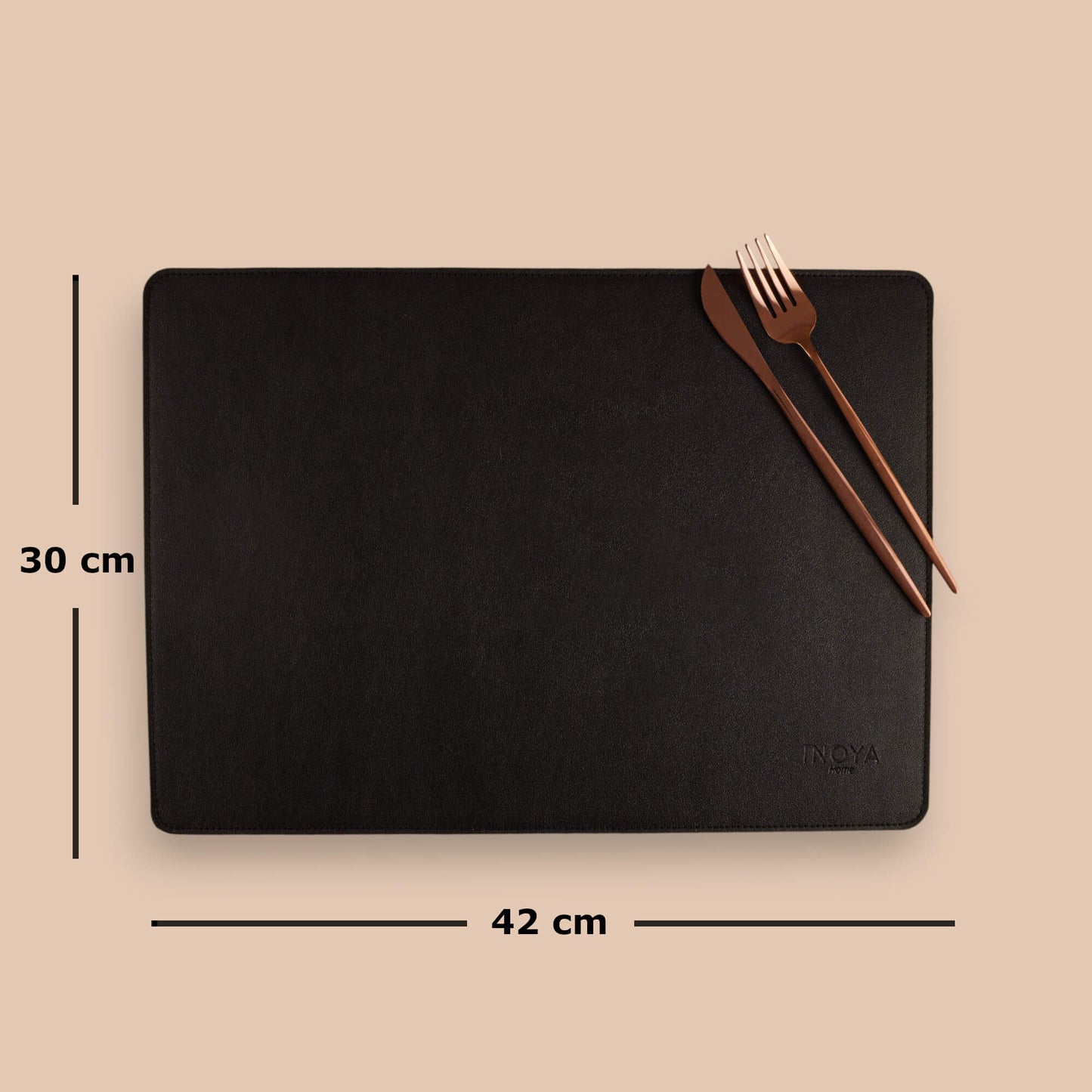 Black/Gray DoubleSided Leather Placemat
