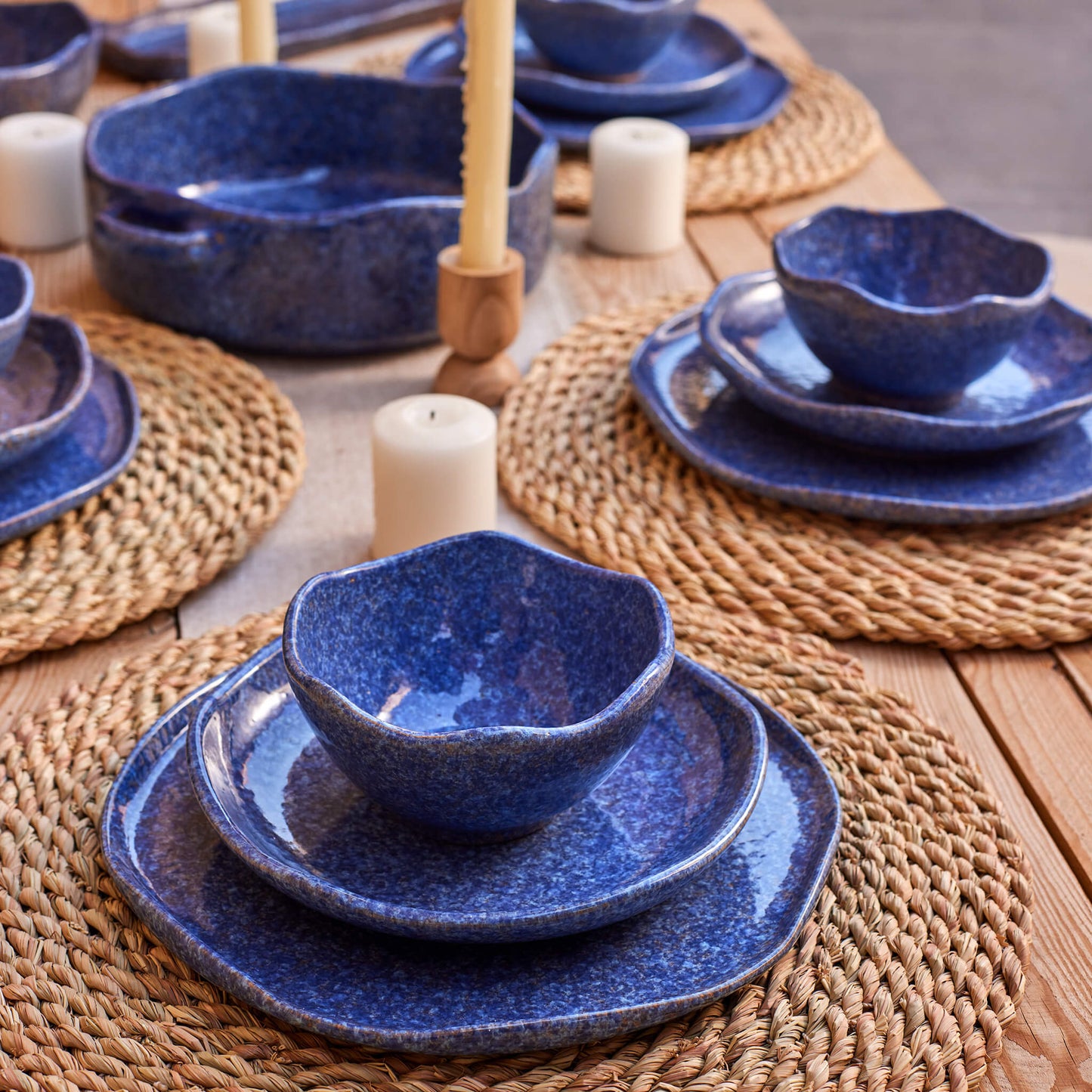 Blue Stardust Dinnerware Set