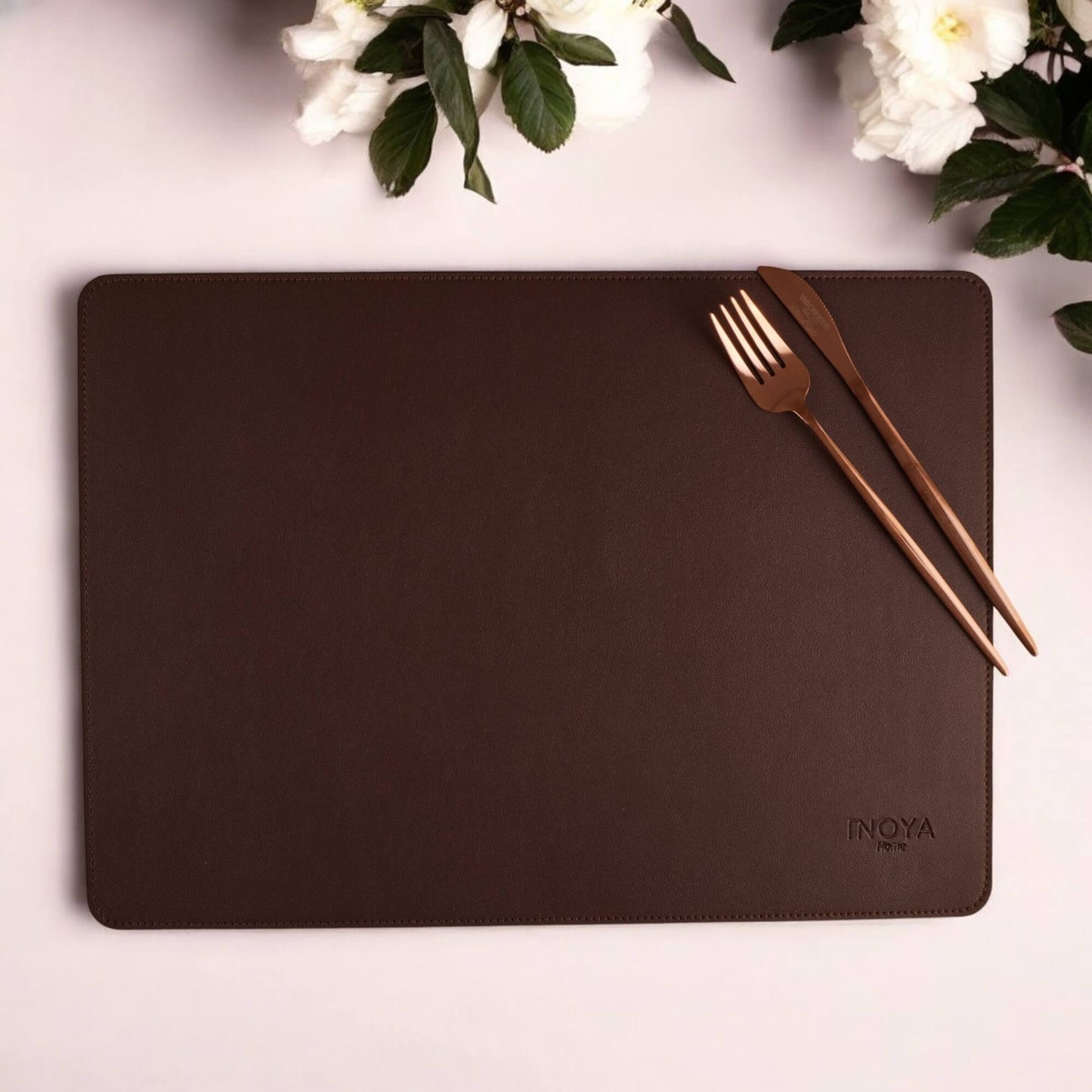 Brown/Beige DoubleSided Leather Placemat