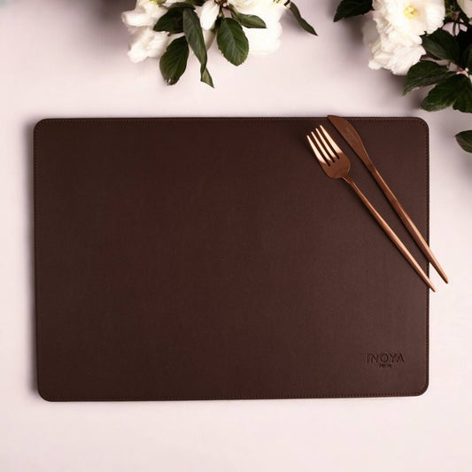Brown/Beige DoubleSided Leather Placemat