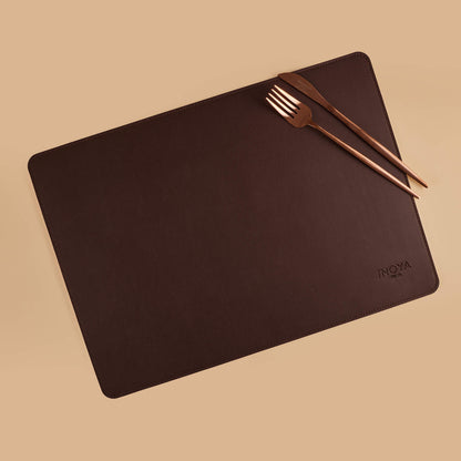Brown/Beige DoubleSided Leather Placemat