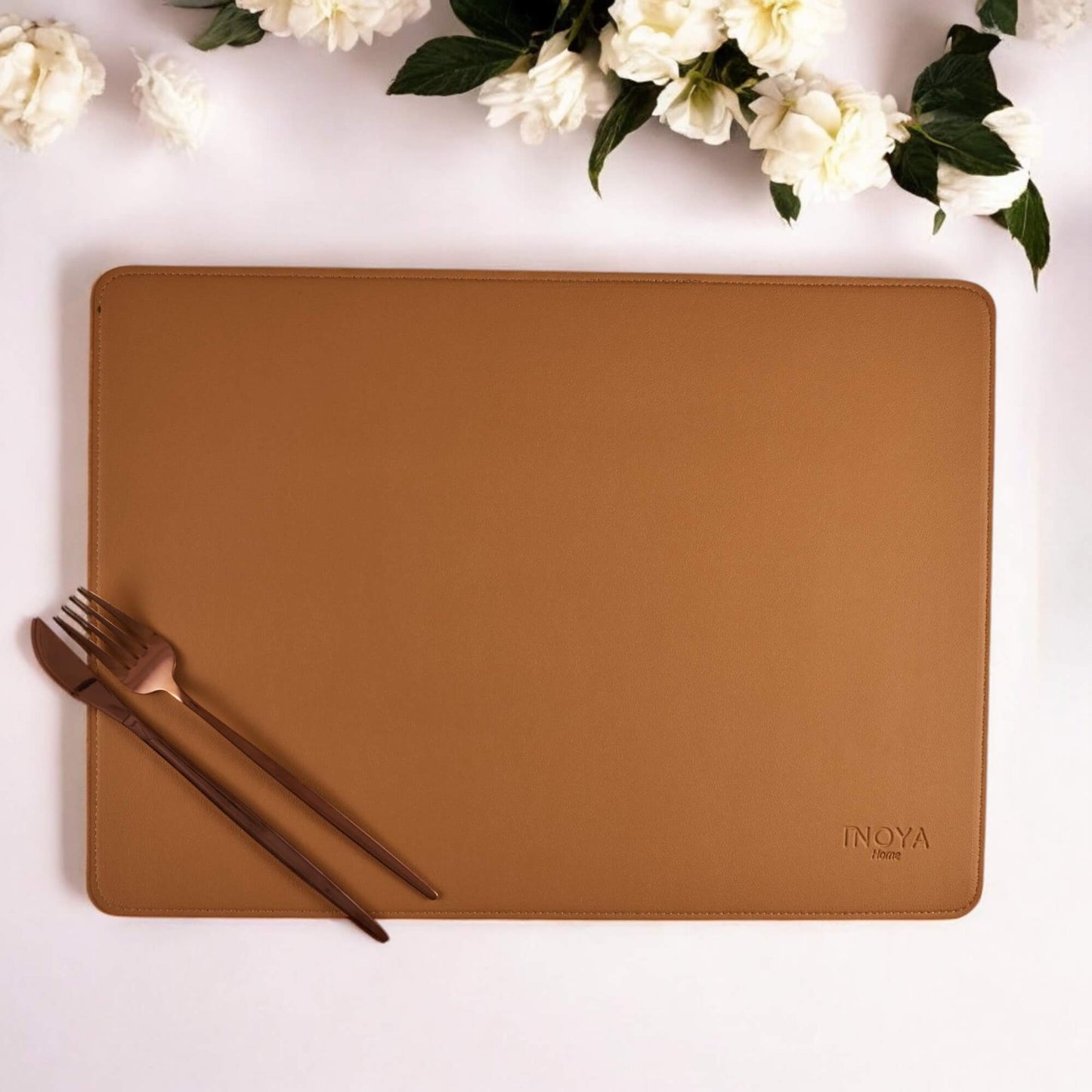 Brown/Beige DoubleSided Leather Placemat