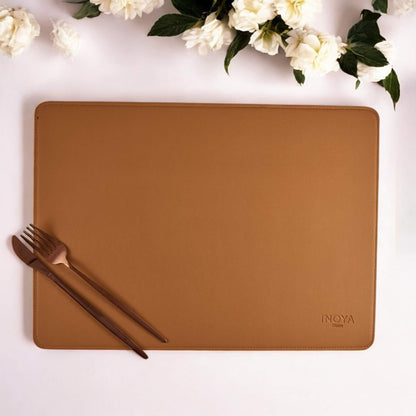 Brown/Beige DoubleSided Leather Placemat