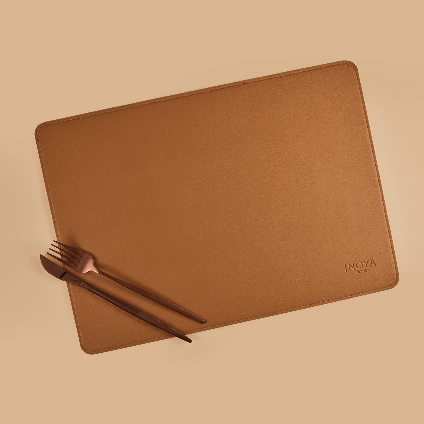 Brown/Beige DoubleSided Leather Placemat