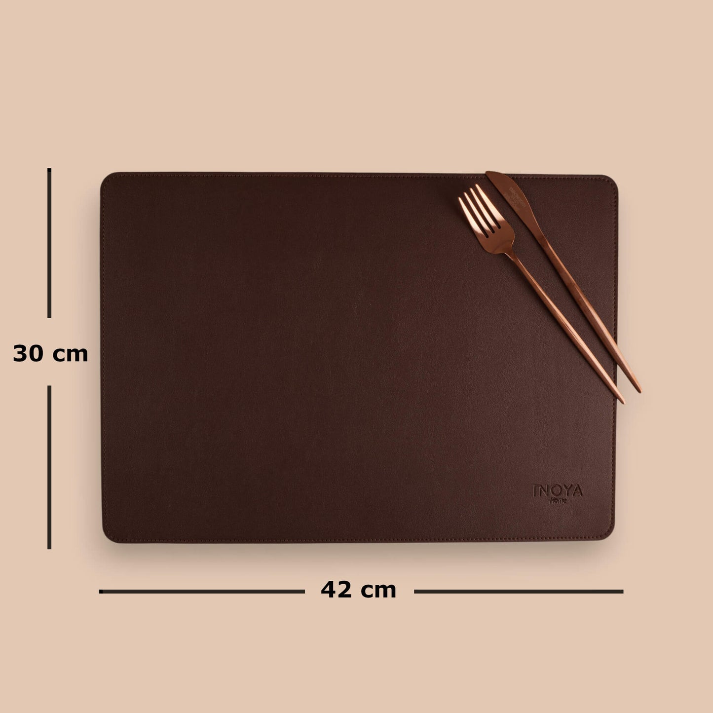 Brown/Beige DoubleSided Leather Placemat