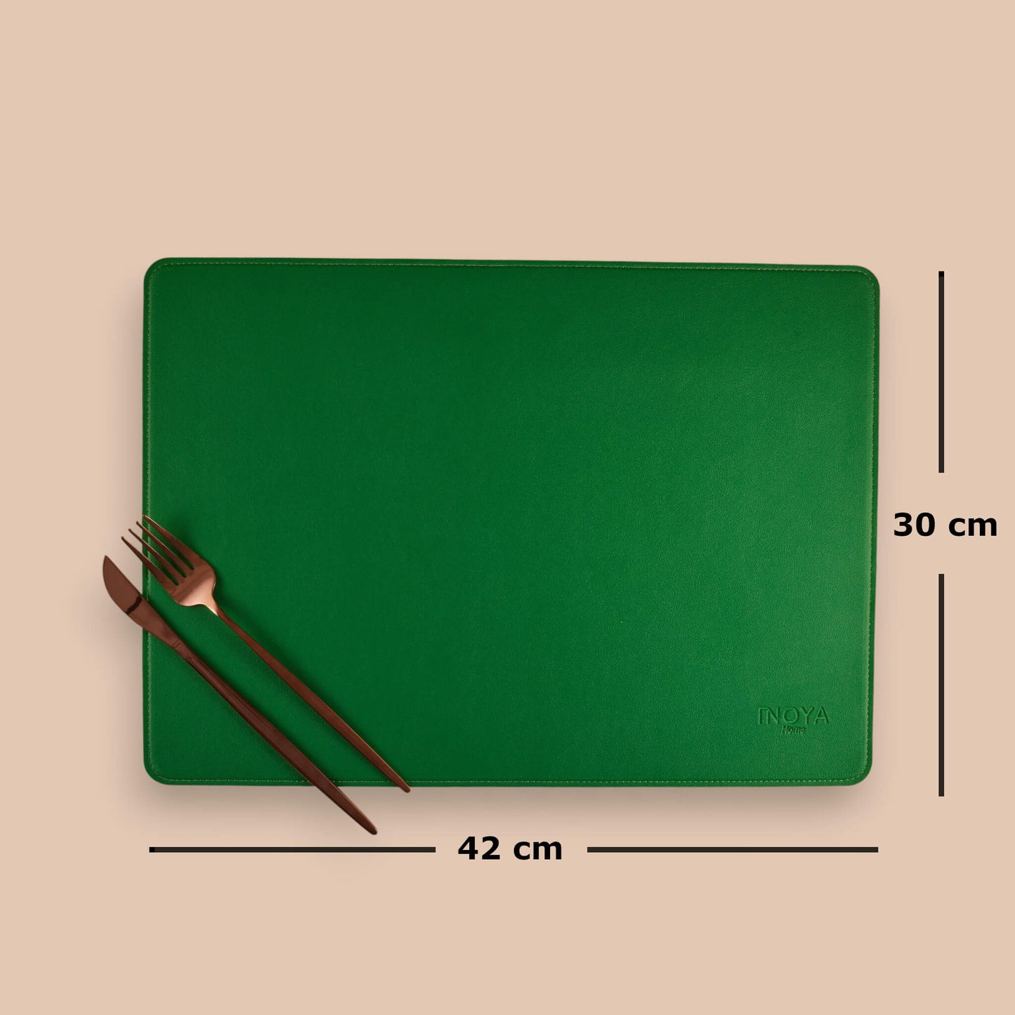 Green/Light Beige DoubleSided Leather Placemat