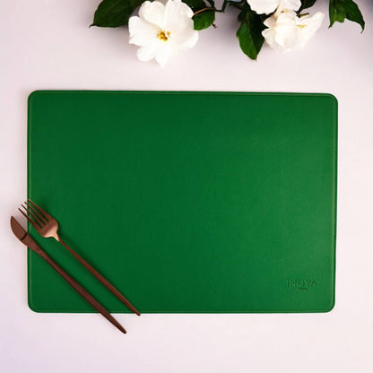 Green/Light Beige DoubleSided Leather Placemat