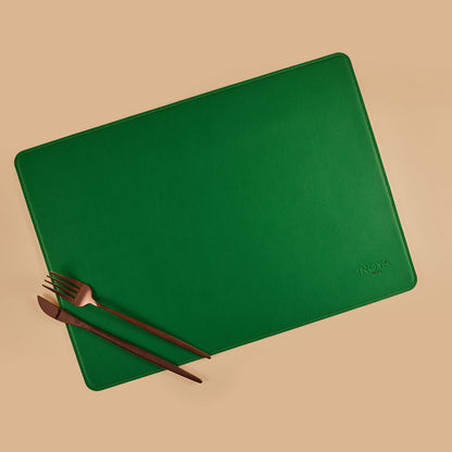 Green/Light Beige DoubleSided Leather Placemat