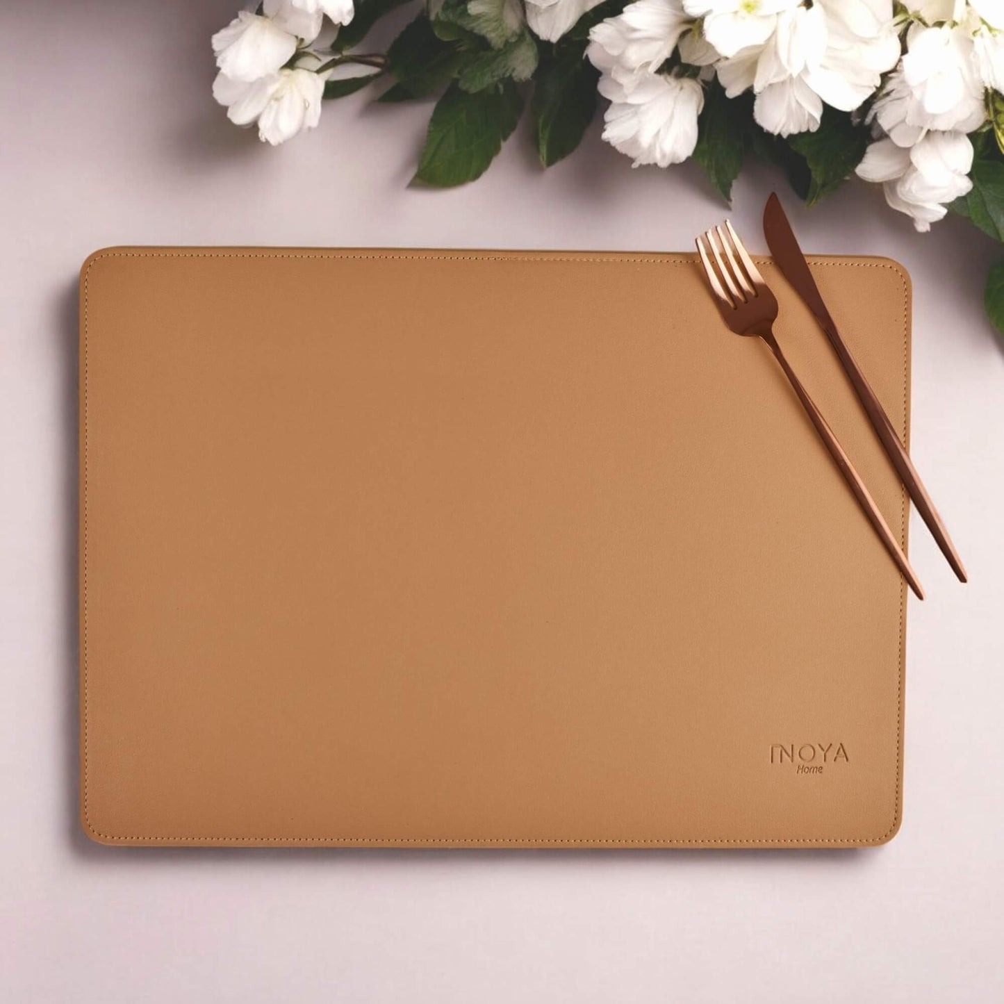 Green/Light Beige DoubleSided Leather Placemat