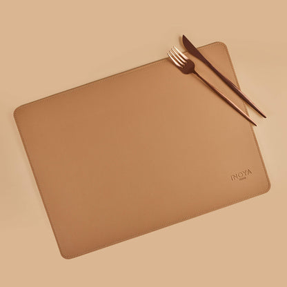 Green/Light Beige DoubleSided Leather Placemat