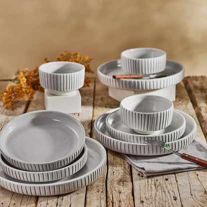 Greyish Lines Dinnerware Set